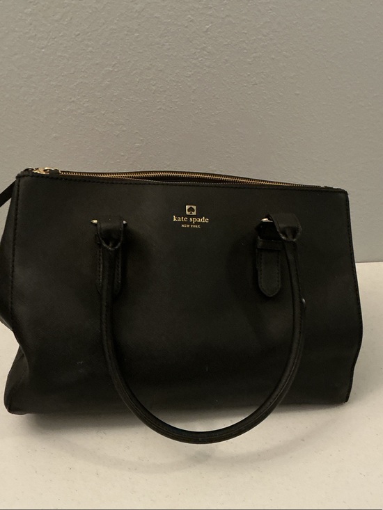 kate spade Handbags - kate spade Black Leather Satchel with Gold Logo